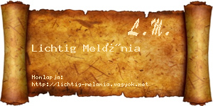 Lichtig Melánia névjegykártya
